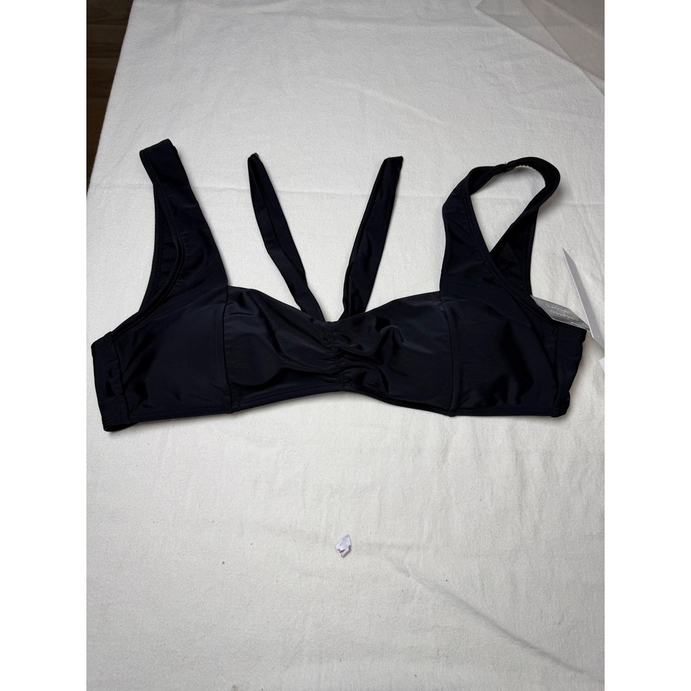 Salt & Cove Womens Black Ruched Bralette Bikini Top XL SC251007BT New